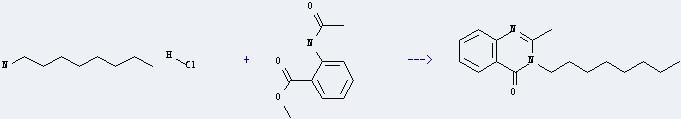1-Octanamine,hydrochloride (1:1) can react with 2-acetylamino-benzoic acid methyl ester to get 2-methyl-3-octyl-3H-quinazolin-4-one.
